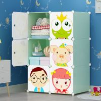 工匠时光经济儿童简易衣柜便捷组装收纳柜树脂魔片折叠卡通组装挂衣橱