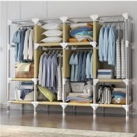 工匠时光衣服收纳柜钢管加粗加固简易布衣柜双人单人衣架挂衣柜衣橱布衣柜