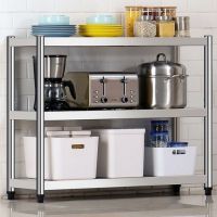 工匠时光厨房置物架柜不锈钢货架橱柜多功能收纳三层灶台架落地多层菜架子