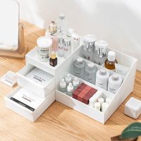 工匠时光抽屉式化妆品收纳盒大号整理护肤桌面梳妆台塑料口红置物架整理盒