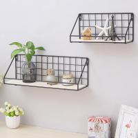 工匠时光铁艺墙上置物架客厅宿舍壁挂架免打孔日式墙壁搁板整理架收纳篮