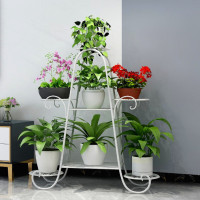 工匠时光客厅花架阳台花架花盆铁艺客厅室内落地多层花架置物架绿萝花盆架