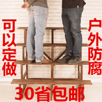 工匠时光花店花盆架实木置物架炭化多层阶梯绿萝多肉户外阳台落地花架子