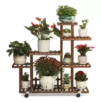 工匠时光实木花架防腐落地室内植物架阳台客厅多肉花架多层户外花盆架子