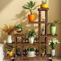 工匠时光花架子实木质多层落地面室内阳台客厅家用绿萝多肉花盆装饰置物架