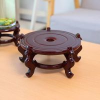 工匠时光花盆托盘实木花架子室内桌面客厅盆栽植物石头奇石落地式实木底座