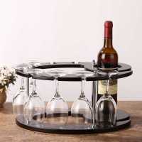 工匠时光欧式仿实木红酒架摆件红酒杯架倒挂酒瓶架葡萄酒展示架创意装饰品