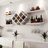 工匠时光墙上酒架壁挂客厅酒柜架悬挂式木质格子装饰置物架墙壁红酒架家用