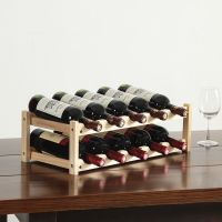 工匠时光创意红酒架摆件家用实木质餐厅酒柜现代简约葡萄酒架置物展示架子