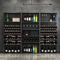 工匠时古欧式铁艺酒架酒吧落地酒柜葡萄酒红酒收纳展示架置物架酒杯架