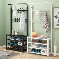 工匠时光门厅衣架落地挂钩衣包铁艺收纳客厅卧室玄关能衣帽架鞋架组合