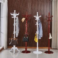 工匠时光衣帽架木制实木衣架落地卧室挂衣架客厅玄关衣服架子红木色雪白色