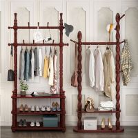 工匠时光实木衣帽架落地卧室门厅置物架简约现代衣服架欧式客厅房间挂衣架