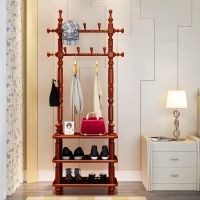 工匠时光实木衣帽架门厅衣架鞋架落地置物架组合客厅卧室挂衣架鞋凳储物架