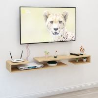 工匠时光实木电视墙置物架搁板客厅电视机顶盒壁挂装饰柜墙上电视柜免打孔