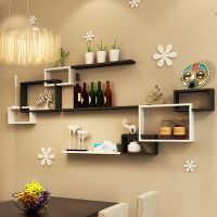 工匠时光墙上置物架壁挂柜收纳架客厅电视背景墙装饰架餐厅创意格子免打孔