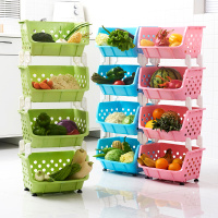 工匠时光厨房置物架果蔬篮水果蔬菜收纳筐多层叠加玩具收纳架菜篮菜架子