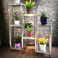 工匠时光室内花架子多肉阳台不锈钢落地式置物花架多层室外小盆栽墙角铁艺