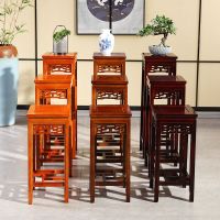 工匠时光实木花架客厅中式仿古家具多层落地仿红木花架四方形花几盆景架子