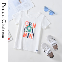 [清仓价:9.9元]铅笔俱乐部童装2022夏装新款儿童薄款T恤1-5岁上衣男童卡通短袖