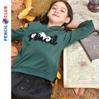 [8折价:39.2元]铅笔俱乐部童装女童卫衣连帽春秋儿童长袖上衣立体可爱图案