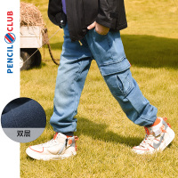 铅笔俱乐部童装男童牛仔裤帅气潮秋装新款大童长裤子双层韩版