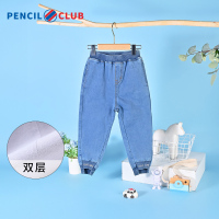 铅笔俱乐部童装秋季新款女童双层牛仔裤保暖中大童裤子百搭