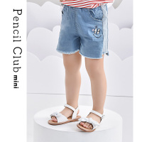 [39元3件]铅笔俱乐部童装小童牛仔裤薄款夏季女童短裤子卡通韩版洋气