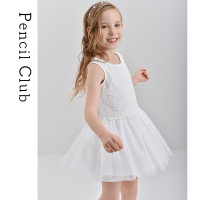 [8折价:28.8元]铅笔俱乐部童装女童连衣裙儿童裙子中大童网纱拼接裙夏装