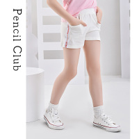 [清仓价:19元]铅笔俱乐部童装女童短裤薄款2022夏装大童休闲裤子拼接织带