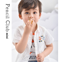 [39元3件]铅笔俱乐部童装小童短袖衬衫夏季小孩男童上衣翻领洋气