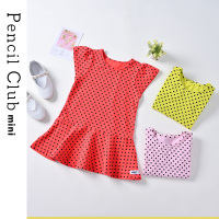 [清仓价:19元]铅笔俱乐部女童短袖连衣裙小童洋气裙儿童波点裙韩版2022夏装