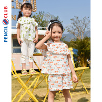 [清仓价:19元]铅笔俱乐部童装新款女童夏装背心儿童洋气露肩T恤小女孩上衣