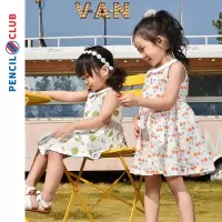 [99元3件]铅笔俱乐部童装2025夏装新款女童连衣裙儿童背心裙小童印花裙子薄