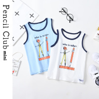 [清仓价:9.9元]铅笔俱乐部童装男童背心儿童圆领T恤夏款小童无袖上衣薄