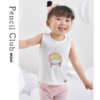 [清仓价:9.9元]铅笔俱乐部童装小童背心卡通夏季新款女童上衣无袖薄款凉爽