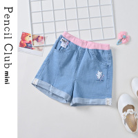 [39元3件]铅笔俱乐部童装夏装女童牛仔短裤小童休闲中裤儿童薄裤子