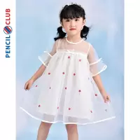 [1件5折:59元]铅笔俱乐部童装2025夏装女小童连衣裙宝宝纱裙子儿童演出服公主裙