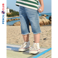 [39元3件]铅笔俱乐部童装夏装新款男童牛仔裤儿童中裤小宝宝流苏裤脚