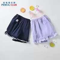 [99元3件]铅笔俱乐部童装2025夏装新款女童短裤儿童休闲裤子花边宝宝五分裤