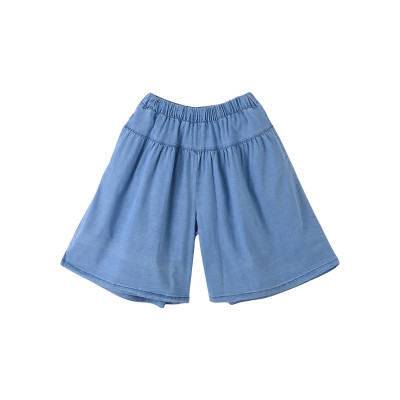 [1件5折]铅笔俱乐部童装2025夏装新款女童牛仔短裤儿童五分裤中大童阔腿裤
