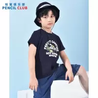 [99元3件]铅笔俱乐部童装2025夏装新款男童t恤儿童印花上衣中大童圆领短袖