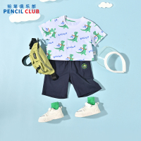 [一口价25元]铅笔俱乐部童装2025夏装新款男童短袖儿童卡通t恤小男孩上衣圆领