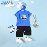 [一口价25元]铅笔俱乐部童装2025夏装新款男小童t恤儿童上衣宝宝卡通动漫圆领
