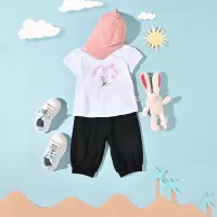 [99元3件]铅笔俱乐部童装2025夏装新款女小童短裤儿童休闲中裤宝宝七分裤子
