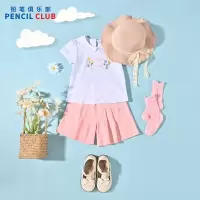 [99元3件]铅笔俱乐部童装2025夏装新款女小童短裤儿童裤子宝宝五分裤针织裤