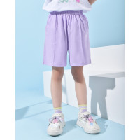 [1件3.5折]铅笔俱乐部童装2025夏装新款女童短裤儿童纯棉裤子中大童运动中裤