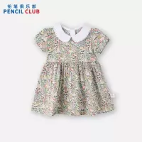 [3.5折价:59元]铅笔俱乐部童装2025夏装新款女童连衣裙小童娃娃领田园风碎花裙子