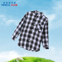 [直降价:69元]铅笔俱乐部童装2025春装新款男童衬衫格子儿童衬衣长袖男孩翻领