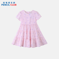 [1件3.5折价:62.3元]铅笔俱乐部童装2025夏装新款女童连衣裙儿童蛋糕裙中大童短袖裙子